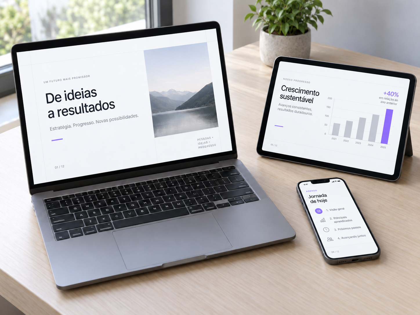 Exemplo de apresentação profissional organizada pelo LZ7 Digital